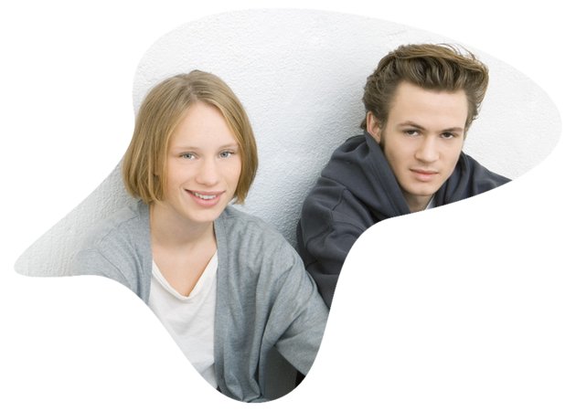 young woman and young man sitting next to each other